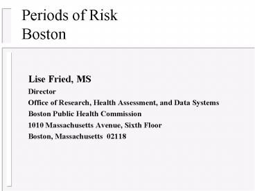 Periods of Risk Boston