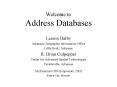 Welcome to Address Databases PowerPoint PPT Presentation