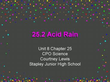 25.2 Acid Rain