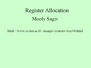 Register Allocation