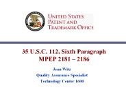 35 U.S.C. 112, Sixth Paragraph MPEP 2181 