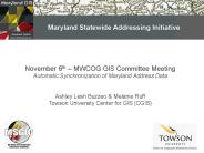 November 6th MWCOG GIS Committee Meeting