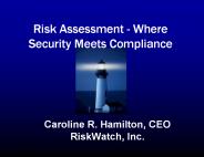 Caroline R. Hamilton, CEO RiskWatch, Inc.