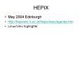 HEPIX PowerPoint PPT Presentation