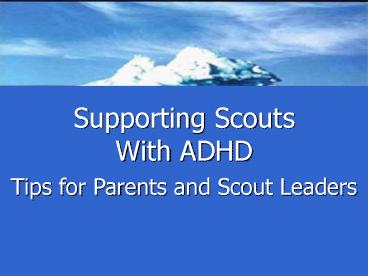 Supporting Scouts