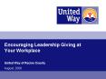 Encouraging Leadership Giving at Your Workplace PowerPoint PPT Presentation