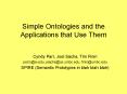 Simple Ontologies and the Applications that Use Them PowerPoint PPT Presentation