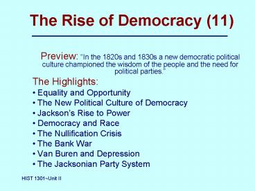 The Rise of Democracy 11