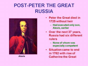 POSTPETER THE GREAT RUSSIA