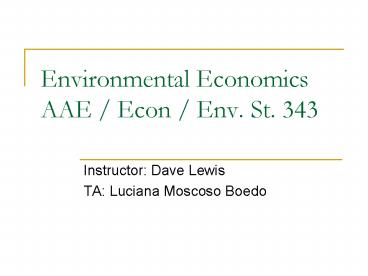 Environmental Economics AAE Econ Env. St. 343