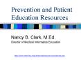 Prevention and Patient Education Resources PowerPoint PPT Presentation