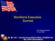 Munitions Executive Summit