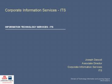 Corporate Information Services ITS