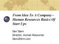 From Idea To A Company Human Resources Basics Of Start Ups PowerPoint PPT Presentation