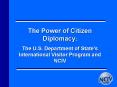 The Power of Citizen Diplomacy: PowerPoint PPT Presentation