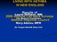 LIVING WITH ASTHMA IN NEW ENGLAND Results of 2006 Asthma Call Back Surveys Asthma Regional Council PowerPoint PPT Presentation