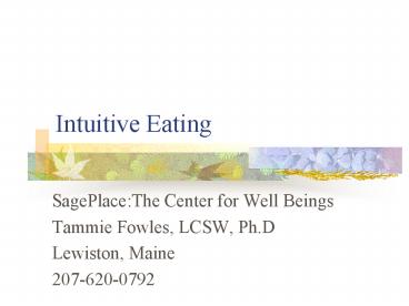 Intuitive Eating