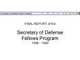 Final Report of the 199596 SECDEF Fellows Program PowerPoint PPT Presentation
