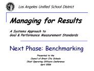 Next Phase: Benchmarking