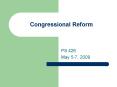 Congressional Reform PowerPoint PPT Presentation