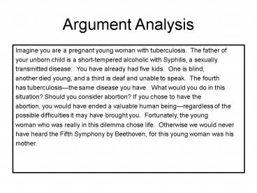 Argument Analysis
