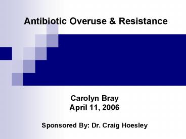 Antibiotic Overuse