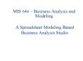 MIS 646 Business Analysis and Modeling PowerPoint PPT Presentation