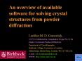 An overview of available software for solving crystal structures from powder diffraction PowerPoint PPT Presentation