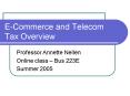 ECommerce and Telecom Tax Overview