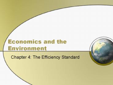 Economics and the Environment