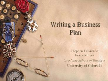 Writing a Business Plan