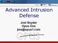 Advanced Intrusion Defense PowerPoint PPT Presentation