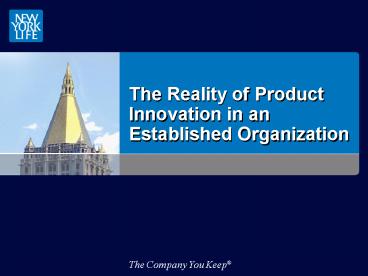 The Reality of Product Innovation in an Established Organization