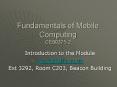 Fundamentals of Mobile Computing CE003752 PowerPoint PPT Presentation