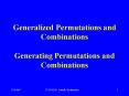 Generalized Permutations and Combinations Generating Permutations and Combinations PowerPoint PPT Presentation