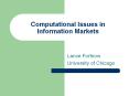 Computational Issues in Information Markets PowerPoint PPT Presentation