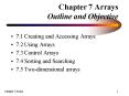 Chapter 7 Arrays Outline and Objective PowerPoint PPT Presentation