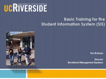 Basic Training for the Student Information System SIS