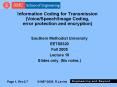 Information Coding for Transmission VoiceSpeechImage Coding, error protection and encryption PowerPoint PPT Presentation