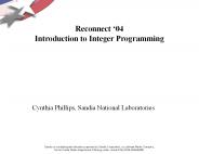 Reconnect 04 Introduction to Integer Programming