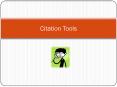 Citation Tools PowerPoint PPT Presentation