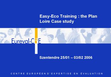 EasyEco Training : the Plan Loire Case study