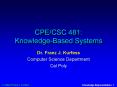 CPECSC 481: KnowledgeBased Systems PowerPoint PPT Presentation