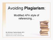 Avoiding Plagiarism: