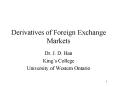 Derivatives of Foreign Exchange Markets PowerPoint PPT Presentation