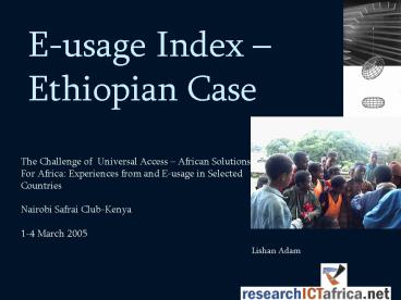 Eusage Index Ethiopian Case