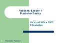 Publisher Lesson 1 Publisher Basics PowerPoint PPT Presentation