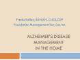Alzheimers disease Management in the home PowerPoint PPT Presentation