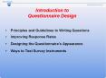 Introduction to Questionnaire Design PowerPoint PPT Presentation