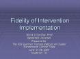 Fidelity of Intervention Implementation PowerPoint PPT Presentation